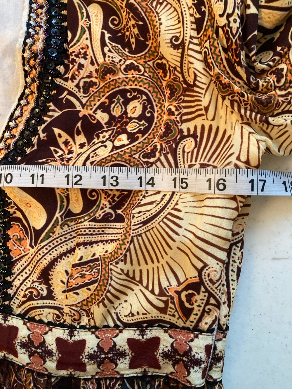 Bohemian V-Neck Maxi Dress in Brown and Cream - Picture 13 of 16